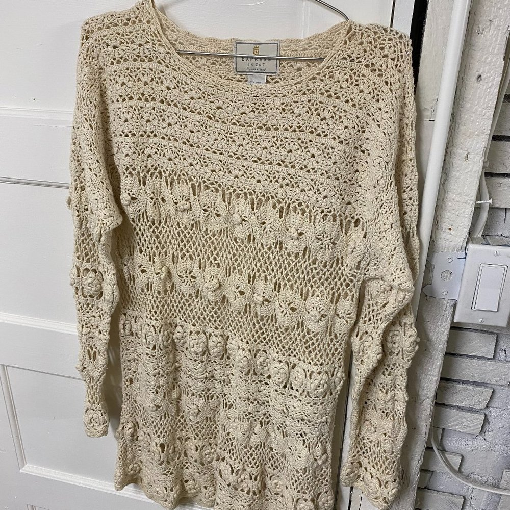 Vintage 1970's Hand Knit Bathing Suit Cover/Tunic